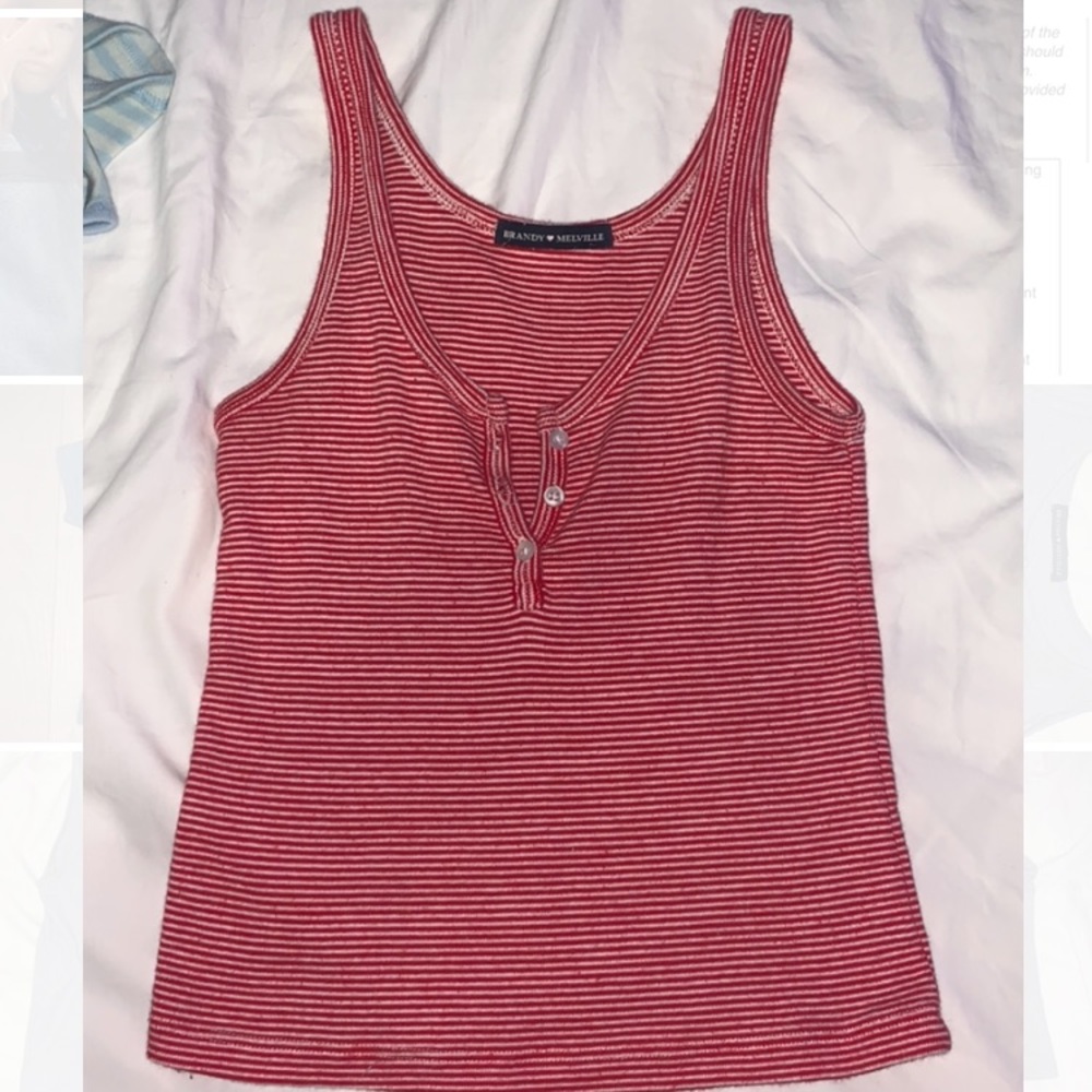 Brandy Melville red and white striped tank top